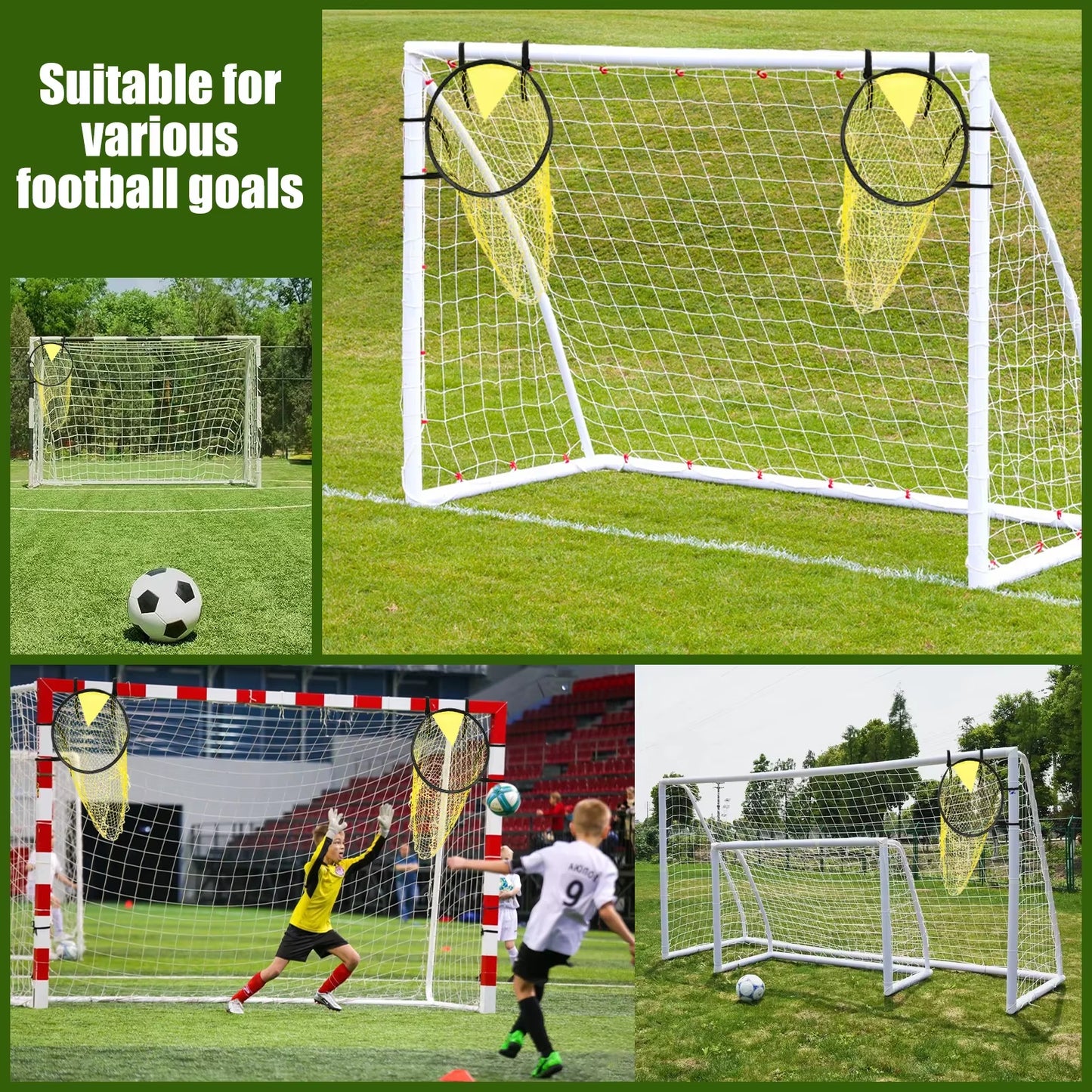 2Pcs Football Target Net Foldable Football Training Net Set Soccer Training Equipment for Football Game Design Target Training