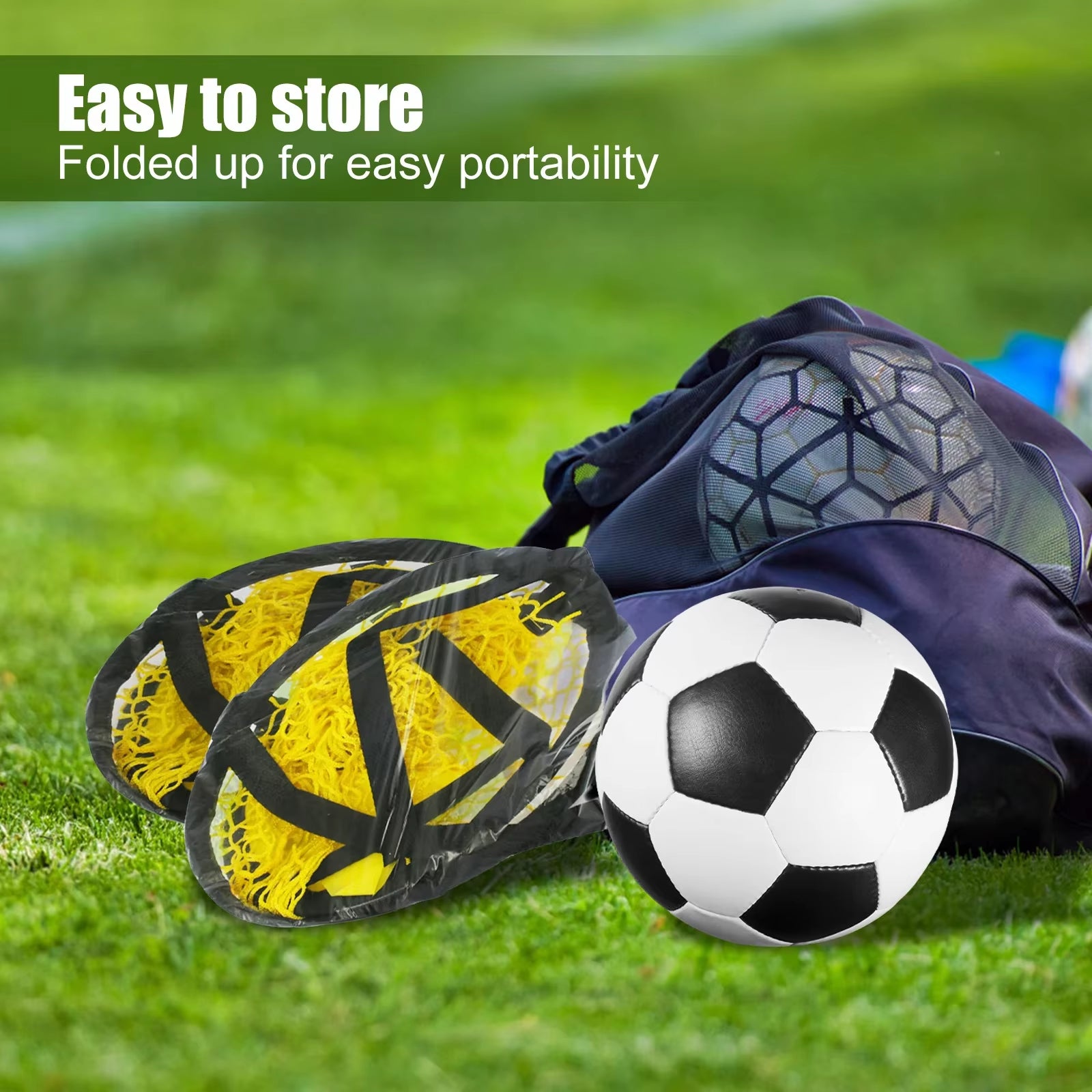 2Pcs Football Target Net Foldable Football Training Net Set Soccer Training Equipment for Football Game Design Target Training