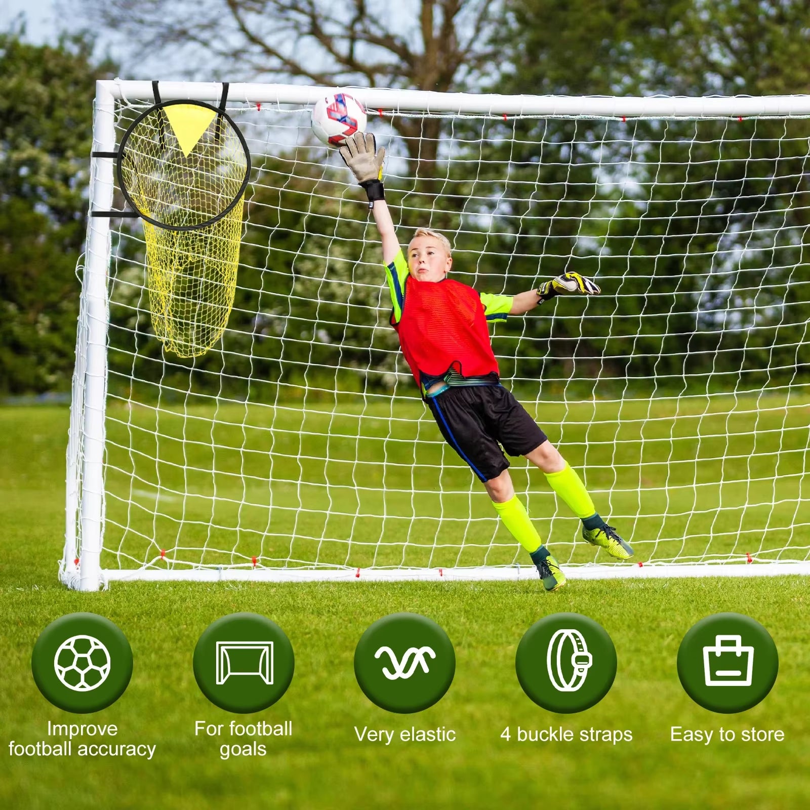 2Pcs Football Target Net Foldable Football Training Net Set Soccer Training Equipment for Football Game Design Target Training